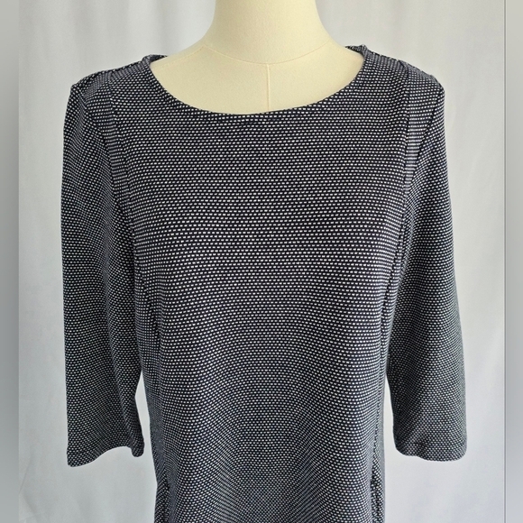 Seasalt Cornwall Navy & Dot Mini Cotton Shift Dress 3/4 Sleeves & Pockets Sz. 6 - Picture 3 of 11